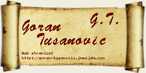 Goran Tušanović vizit kartica